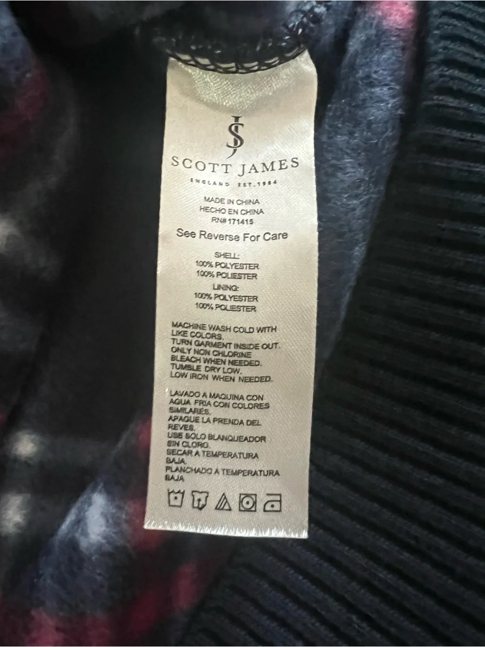 Scott James Men's Navy and Black Quarter-Zip Sweater